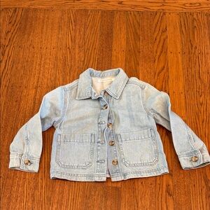 Monoprix Kids Denim Shacket – Lightweight Button Front Jacket – Size 4